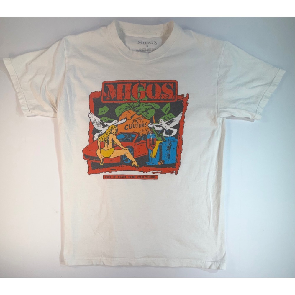 Migos Culture Do It For The Culture Graphic T-Shirt White Mens Medium Rap Tee